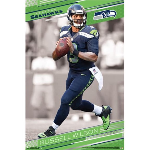 Posterazzi TIARP14187 Seattle Seahawks - R Wilson 15 Poster Print - 24 x 36 in.