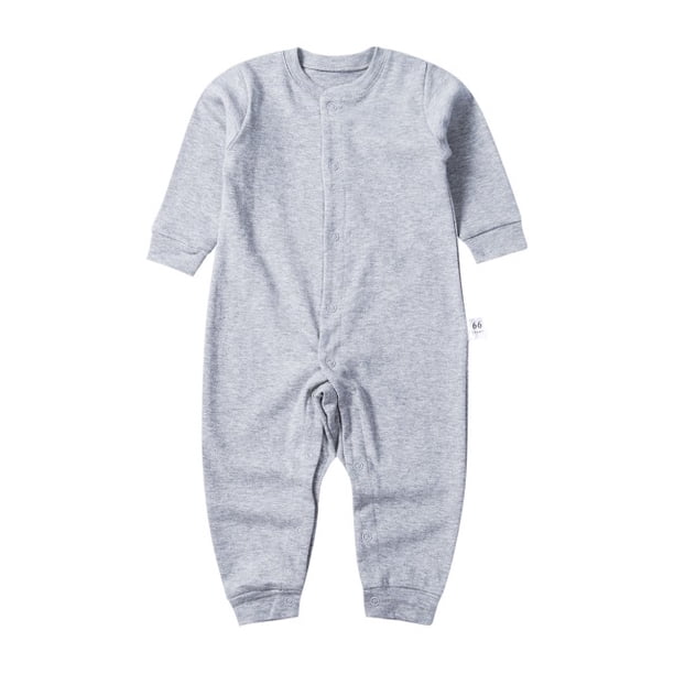 Newborn Clothes Boy Girl Baby Solid Long Sleeve Organic Cotton Romper One Piece Jumpsuits Walmart Com Walmart Com