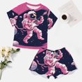 thumbnail image 4 of Space Astronaut Pajamas Set Womens Loungewear Sleepwear 2 Piece PJ Sets, 4 of 7