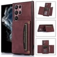 thumbnail image 1 of Wine Red Triangle Business Leather Case For Galaxy S22 S21 Ultra / S22 S21 S20 Plus / S22 S21 S20 / A52 / A71 / A72 / A22 / A32 / A21S / S20 FE, 1 of 5