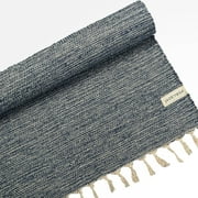 JadeYoga Recycled Cotton Yoga Blanket- Midnight Blue