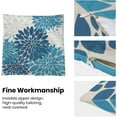 thumbnail image 5 of Blue White Pillow Covers 18x18 Set of 2, Spring Summer Dahlia Floral Decorative Outdoor Throw Pillows Linen White Geometric Flower Modern Style Cushion Pillow Covers for Sofa Couch Outdoor Decor, 5 of 6