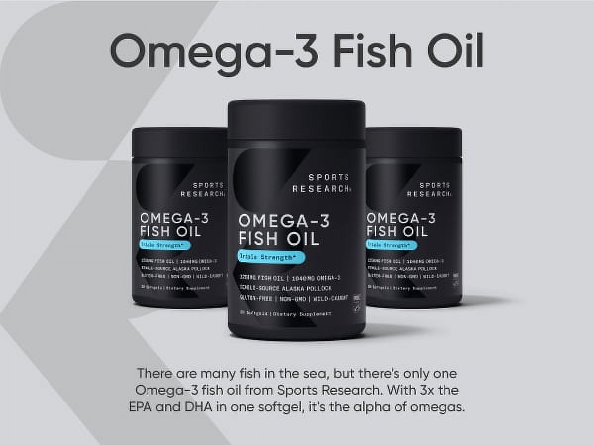 Sports Research Omega 3 Fish Oil, Triple Strength 1250mg, 60 Softgels photo 4