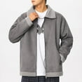 thumbnail image 7 of Maoxin Jackets for Men Vintage Warm Solid Color Zipper Pocket Long Sleeved Casual Jacket Gray XL, 7 of 7