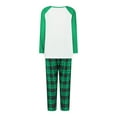 thumbnail image 4 of Christmas Pajamas for Family Long Sleeve Monster Hands Print Raglan Tops + Plaid Pants Set Sleepwear, 4 of 9
