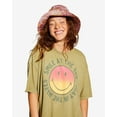 thumbnail image 2 of Billabong Women's X Smiley True Boy Oversized Boyfriend Relaxed Fit Tee T-Shirt (Large, Split Pea), 2 of 4