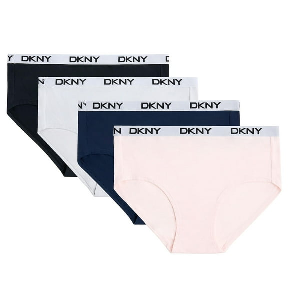 DKNY Women's 4-Pack Microfiber Hipster (Basic Pack, XXL)
