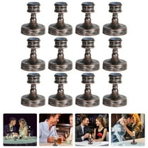 Homoyoyo Vintage Dark Brown Plastic Taper Candle Holders for Home Decor, Set of 12 Pieces