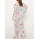 thumbnail image 4 of Women Bow Printing 2 Piece Y2k Satin Silk Lounge Outfits Pajamas Set Long Sleeve Button Down Shirt Pants Set Valentine's Day, 4 of 4