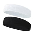 thumbnail image 3 of Tennis Headband Sweat Bands For Men Women,Workout Sweatbands Moisture Wicking Absorbent Head Bands For Teenagers Students,Stretch No Slip Men's Headbands For Yoga Running Sports Hiking 4pcs, 3 of 5