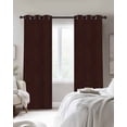 thumbnail image 3 of Fsddascl Solid Brown Blackout Curtains for Bedroom/Living Room, Thermal Insulated Kitchen Curtains, Vintage Minimalism Abstract Denim Pattern Grommet Darkening Window Treatment Drapes 52"x72"x2, 3 of 8