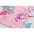 thumbnail image 5 of Tiijoy Girl's Swimsuit Cute Cartoon Short Sleeve Rash Guard Shorts Swim Cap, 3-Piece, Sizes 3-12, 5 of 7