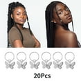 thumbnail image 3 of Unique Bargains 20 Hair Cuffs Dreadlock Butterfly Dreadlock Hair Clips Silver Tone, 3 of 5