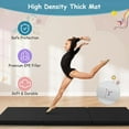 thumbnail image 4 of Hyxoo 6'x 2' Gymnastics Mat, 2" Thick Folding Tumbling Mat with Hook and Loop Fastener, Foldable Gym Mat with Carrying Handles, Cheer Mats for Kids Adults Home Exercise Aerobics Fitness, Black, 4 of 9