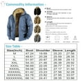 thumbnail image 2 of Men's Print Fleece Lined Thickened Jacket with Zipper Hood - Casual Big Size Coat for Winter Fashion, Holiday Events, and Snow Sports, Great for Daily Wear,Army Green,L, 2 of 4