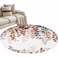 thumbnail image 2 of Brown Eucalyptus Fall Round Area Rug 3.3 FT, Non Slip Small Entryway Kitchen Mat, Botanical Weeping Leaves Pastoral Washable Soft Circular Rug Non-Shedding Door Mat for Bathroom Playroom Kids Room, 2 of 9