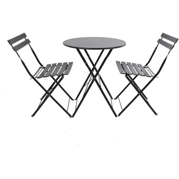 Juego de Jardín con Mesa y 2 Sillas de Acero para Exterior Conjunto para Terraza Balcon Patio o Jardin Acabado con Pintura Electrostatica Resistente a la Intemperie Diseño Moderno para Hogar (Oxford)