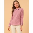thumbnail image 3 of INSPIRE CHIC Blouse Douce à Manches Longues pour Femmes, Mignonne, à Volants, Col Peter Pan, 3 of 6
