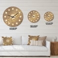thumbnail image 4 of Designart 'Golden Colored Marble Design III' Mid-Century Modern Wood Wall Clock, 4 of 5