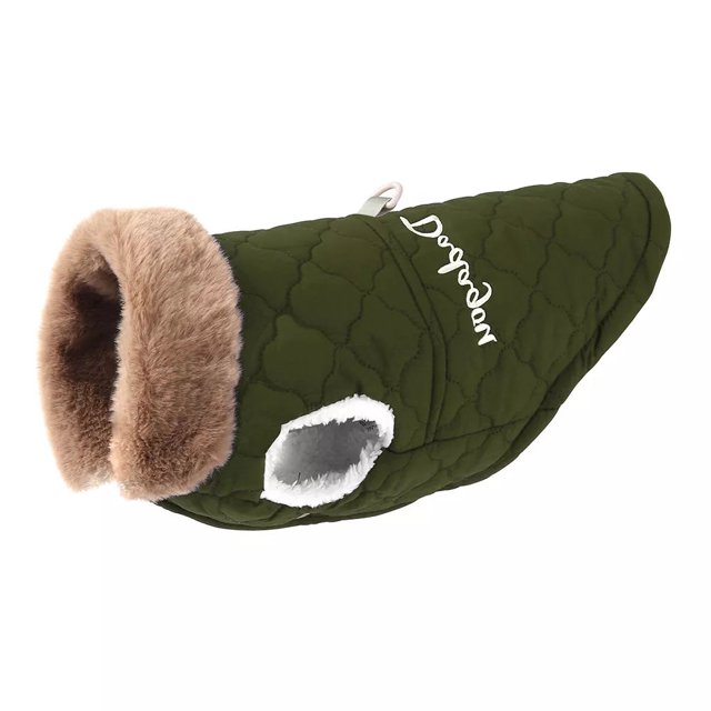 Waterproof Winter Pet Jacket Clothes Super Warm Small Dogs Clothing With Fur Collar Cotton Pet Outfits French Bulldog Coat Vest ShopWise Round