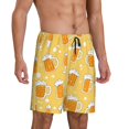 thumbnail image 2 of Balery Beer Pantalones cortos de pijama de punto de algodón para hombre con cinturilla y bolsillos-4X-Large, 2 of 6
