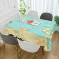thumbnail image 2 of Yayeee Tablecloths 60" x 108" Rectangle Wrinkle Resistant Party Table Cover, Blue Beach Pattern, 2 of 8