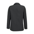 thumbnail image 4 of Hueook Bomber Jacket Women Solid Color Button Pocket Long Sleeved Turndown Collar Suit Jacket Dark Gray 2X, 4 of 6