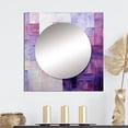 thumbnail image 1 of Designart "Abstract Shapes With Lilac Lattices" Abstract Shapes Purple Large Square Mirror - Square Bedroom Mirror Printed Wall Decor - Modern Square Printed Wall Mirror Art, 1 of 5