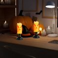 thumbnail image 3 of Halloween Flameless Candles Lighted Lamp Decorations Indoor, Battery Operated Pumpkin Skull Candlestick Light Ghost Flameless Candles Table Centerpiece for Halloween Celebration Party Home Decor, 3 of 6