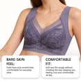 thumbnail image 4 of PMVFHDE Seamless Wireless Lace Bra Non Padded Bralette Comfortable Soft Daily Casual Wear Women's Unlined Lightweight Breathable Smooth Stretch Fit Purple - 5L, 4 of 5