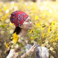 thumbnail image 5 of Gorro holgado para mujer, gorro para quimioterapia, babero elástico transpirable, gorro de doble uso, gorro estampado de flores, gorro holgado para dormir, bufanda infinita, 5 of 5