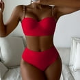 thumbnail image 2 of Sngxgn Women's Swimsuit Tummy Control Bathing Suit Tie Knot Swimwear(Red,S), 2 of 7