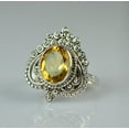 thumbnail image 2 of Navya Craft Citrine Oval Sterling Silver Handmade Yellow Gemstone Statement Women Ring Size 8.5, 2 of 7