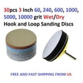 thumbnail image 3 of 30Pcs 3in Wet/Dry Sanding Discs Rust Paint Removal Grinder Accessories Sand Paper with Shank Sanding, 3 of 8