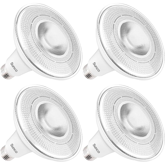 Sunco Dusk to Dawn Flood Lights Outdoor, Waterproof PAR38 LED Bulb, 120W Equivalent 15W, Exterior, Wet-Rated, 5000K Daylight 1250 LM, E26 Base, UL 4 Pack