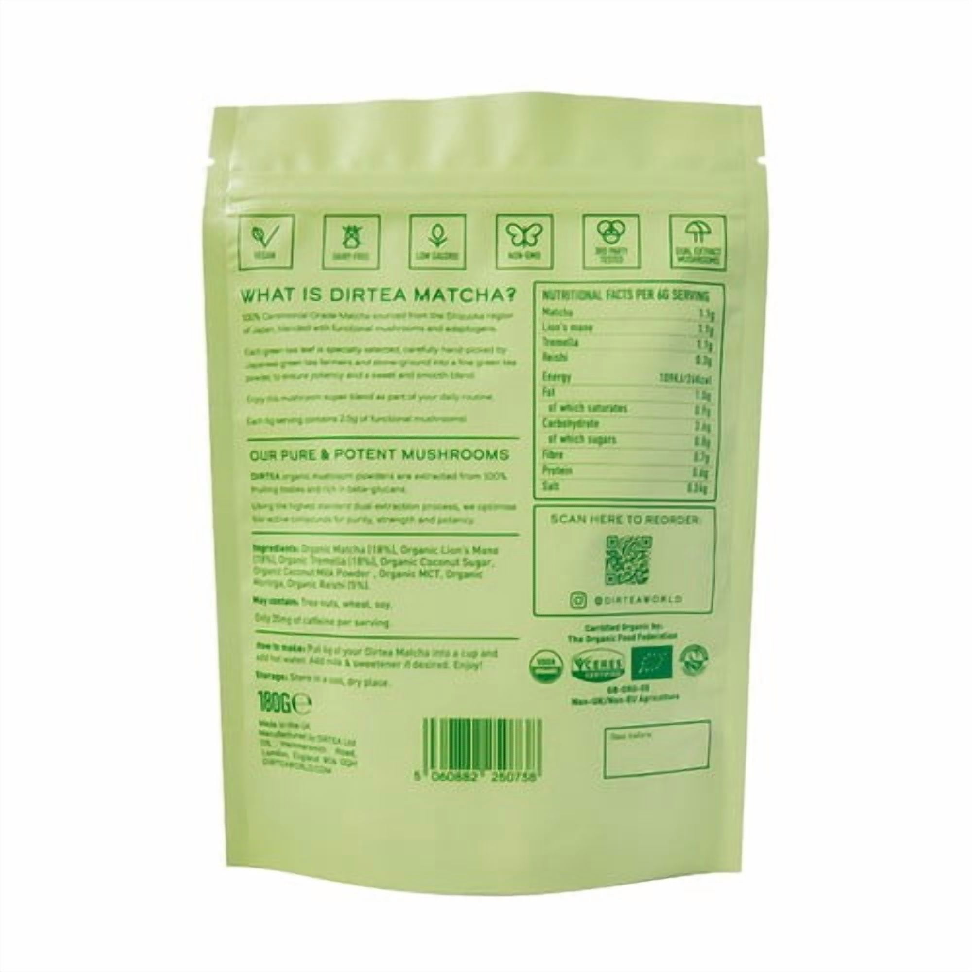 Dirtea Matcha 180g, British Import (Pack of 2)