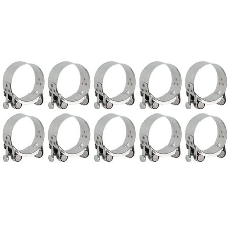 

10Pcs Hose Clamp 201 Stainless Steel Reinforced Full Core Appearance Galvanized Pipe Clamps for Automotive Industrial52-55mm