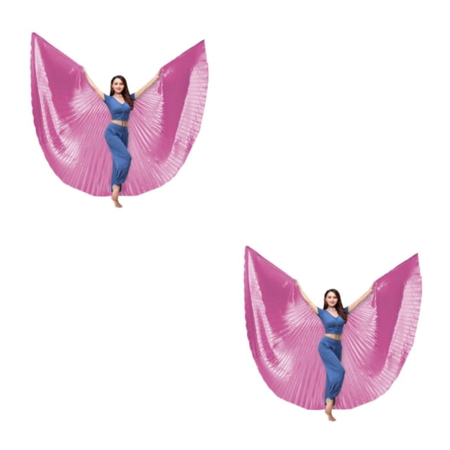 Toystoory Ala de danza del vientre de 360 grados, disfraces para adultos, accesorios de baile profesional, fiestas de carnaval, Rosa 2piezas