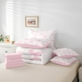 thumbnail image 4 of Pink Bowknot Full Bedding Set 7 Pieces,Princess Style Bow Dreamy Bow-tie Comforter Set with Sheets ,Cute Love Hearts Romantic Valentine's Day Bed Set in a Bag with Pillow Covers, 4 of 5