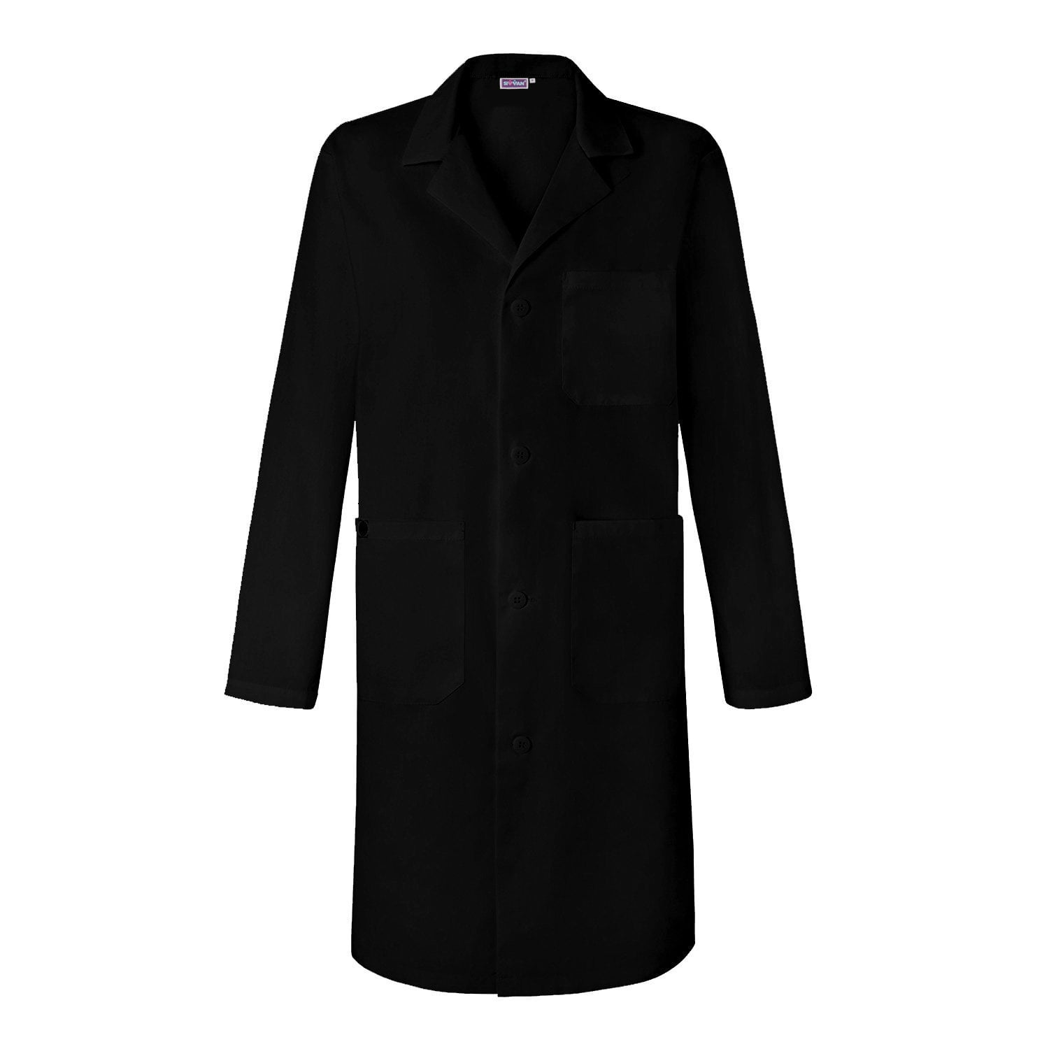 Sivvan Unisex 39 Inch Lab Coat Back Pleated S8802 Black L
