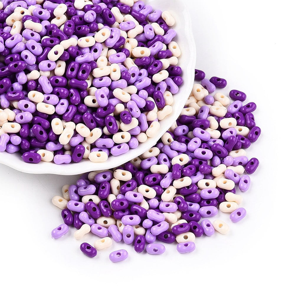 Opaque Acrylic Beads Peanut Purple 6.5x4x3mm Hole: 1.5mm about 9998pcs/500g 500gs