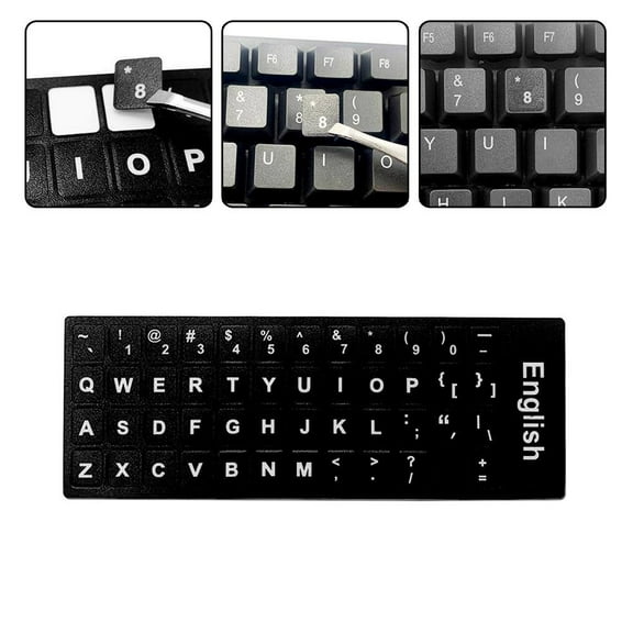 QHUDLV English Letters Keyboard Stickers Frosted PVC Tablet AU Access Keyboard