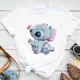thumbnail image 3 of Camiseta de algodón con dibujos animados divertidos de Lilo y Stitch de Disney Kawaii para niños, camiseta con gráfico de manga linda de Stitch, ropa de calle, camisetas superiores, 3 of 5