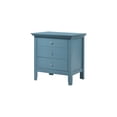 thumbnail image 2 of Homestock Old World Charm Nightstand - Dovetailed Drawers for Bedroom Storage, Stylish Nickel Hardware, Painted Nightstand, Floor Mountable-Color:Teal,Size:3 Drawer, 2 of 5