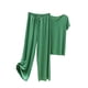 thumbnail image 1 of Conjunto de pijama de satén de seda helada Qarigey mujer Verde 4XL, 1 of 6