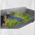 thumbnail image 6 of Dragonfly Soft Flannel Fleece Throw Blanket, Butterfly Like Flying Bug on Grunge Vintage Style Backdrop Image, Cozy Plush for Indoor and Outdoor Use, 50" x 60", Pale Green Brown, by Ambesonne, 6 of 6
