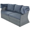 thumbnail image 3 of Smuxee Contemporary Patio Round Daybed with Retractable Canopy Sofa,49.6 lb,Gray, 3 of 8