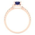 thumbnail image 4 of 0.89 ct Princess Cut Simulated Tanzanite Halo Engagement Ring for Women in 18K Rose Gold, 4 of 5