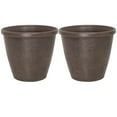 thumbnail image 1 of Suncast Chariton 16 Pouces Résine Ronde Jardinière Décorative Pot de Fleurs (2 Pack), 1 of 4