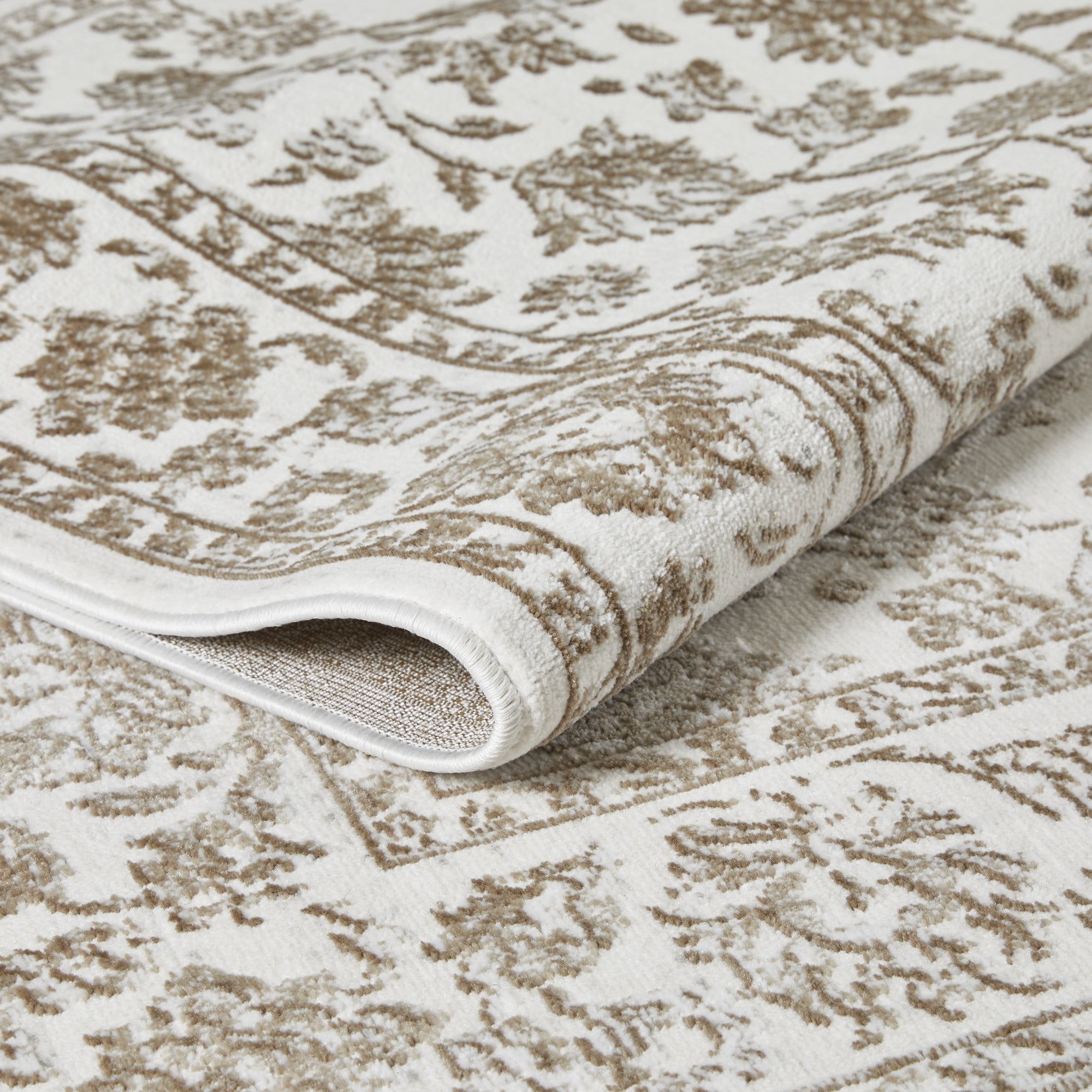 Loomaknoti Aysal Alazah 4' x 6' Cream Floral Indoor Area Rug